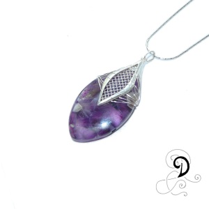 bijuterii handmade jewelry amethyst pendant pandantiv ametist  marchiza marquise vintage violet argint 925
