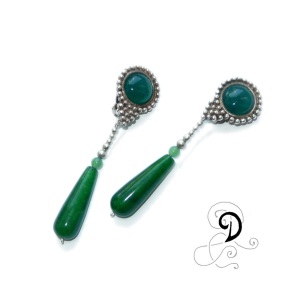 verde cercei jad agat cercei  bijuterii argint  vintage handmade jewelry earrings sarma argint 925